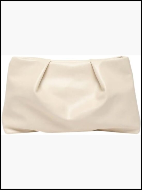 Handbags - PU Leather Clutch Purse Small Zipper Ruched Minimalist Handbag Wristlet